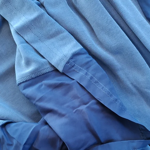 Free People Maxi Dress Medium Stella Cupro Lace-up Pleated Navy Blue Boho - Picture 12 of 14